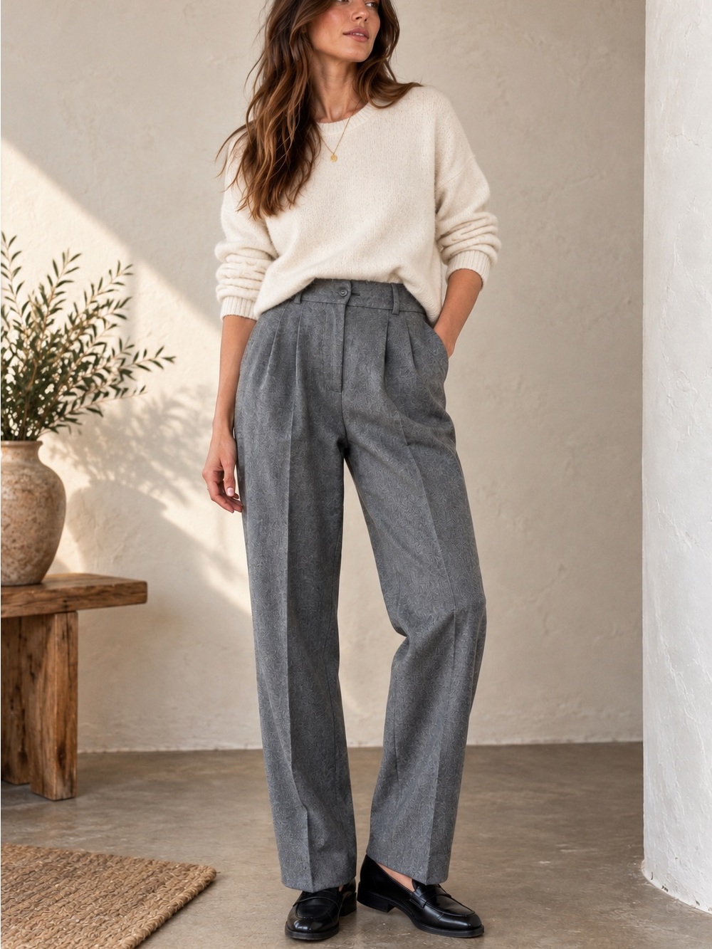 Vintage Pendleton Wool Trousers Gray Pleated High Rise Quiet Luxury Preppy Sz 6